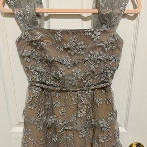 Self-Portrait Embroidered Blossom Layered Bodice Mini Dress